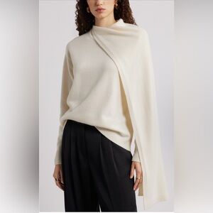Nordstrom scarf collar wood & cashmere Sweater